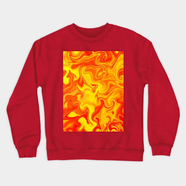 Liquid Hot Lava Marbleized Pattern Crewneck Sweatshirt by Art by Deborah Camp